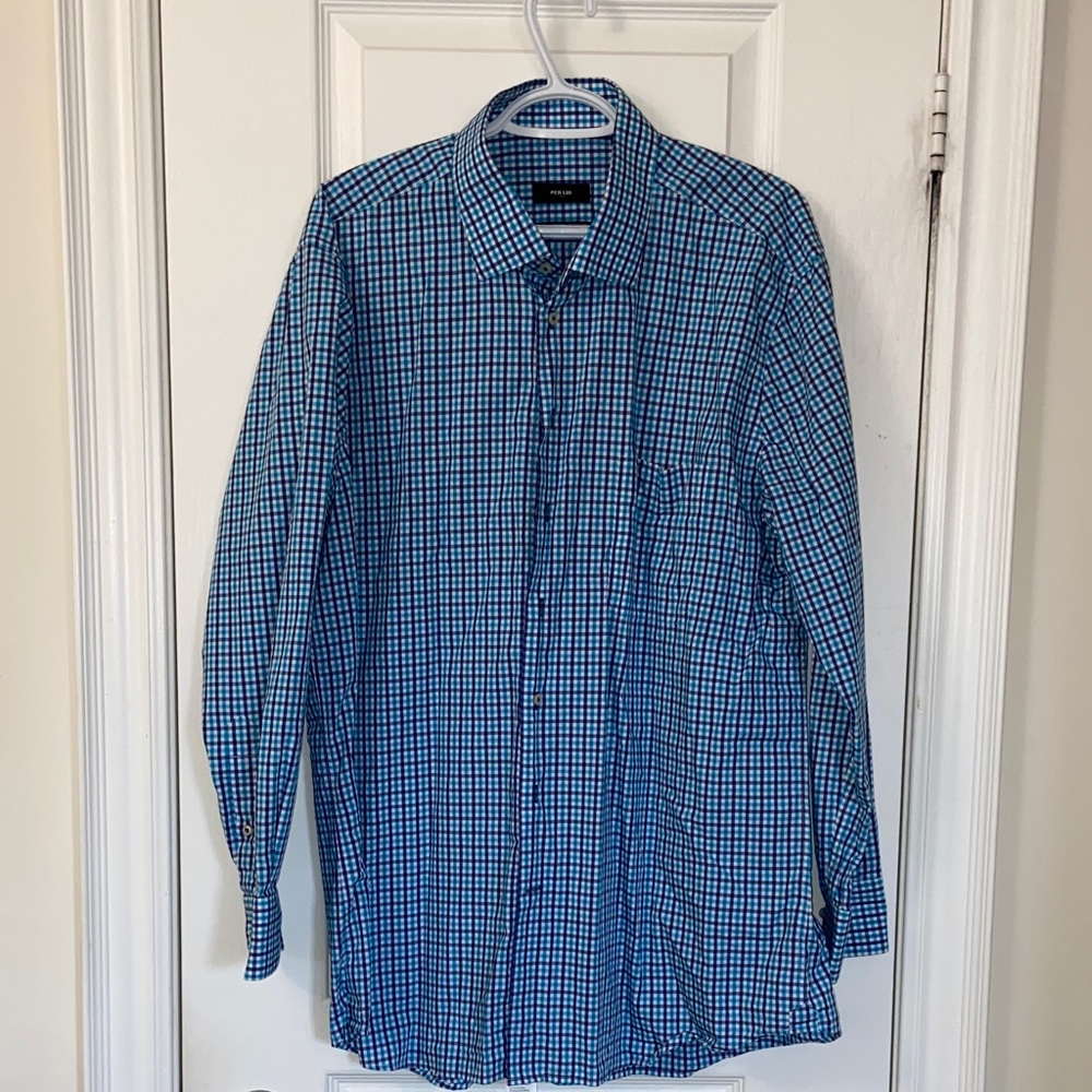 Men's Blue Checkered Shirt